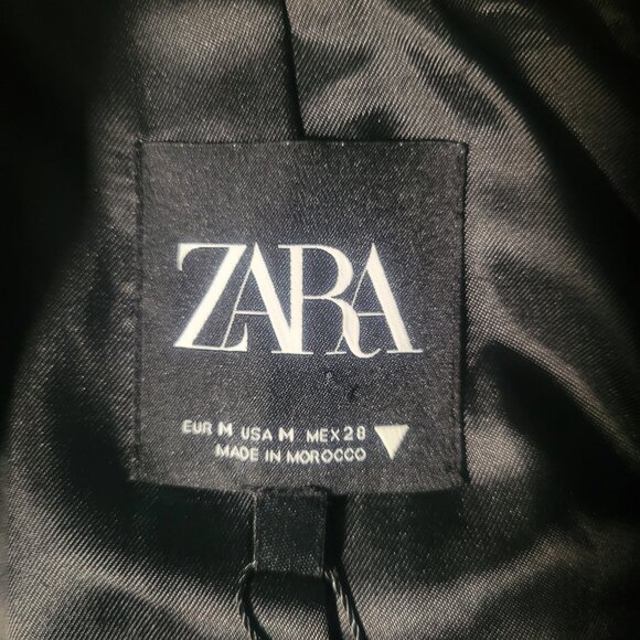 NWT! Zara Shoulder Pad Blazer - Black Tailor Fit - Women's Size M - Picture 11 of 16